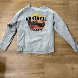 Vintage Acne Gray Crewneck Sweater with Montreal Print